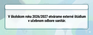 Externé štúdium - sanitár