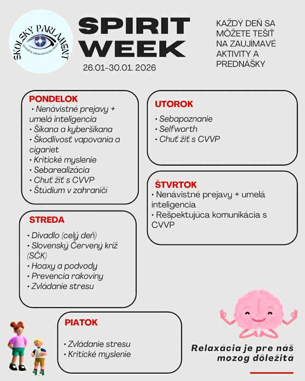 SPIRIT WEEK – týždeň, ktorý priniesol radosť, oddych a školského ducha